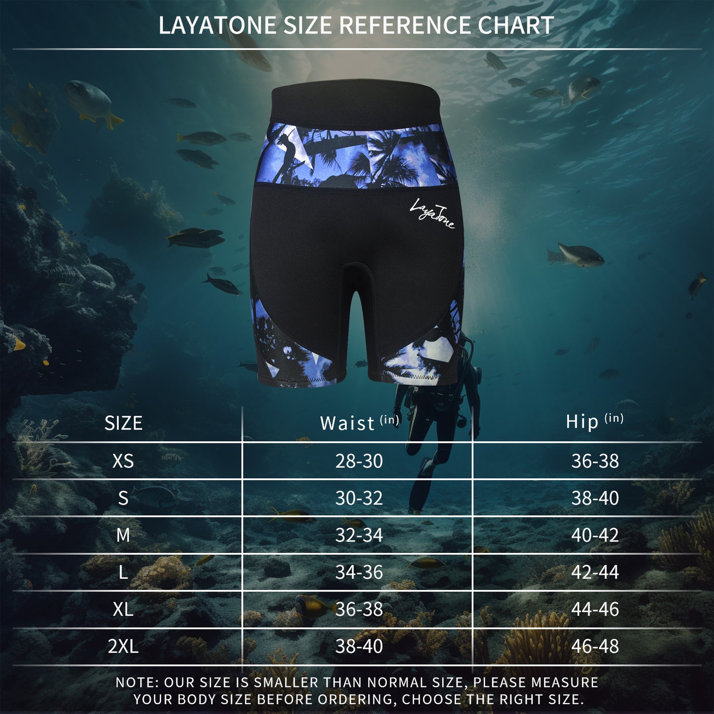 LayaTone Wetsuit Shorts for Men Women 2mm Neoprene Shorts Wetsuit Shorts for Adults Swimming Diving Surfing Snorkeling Canoeing