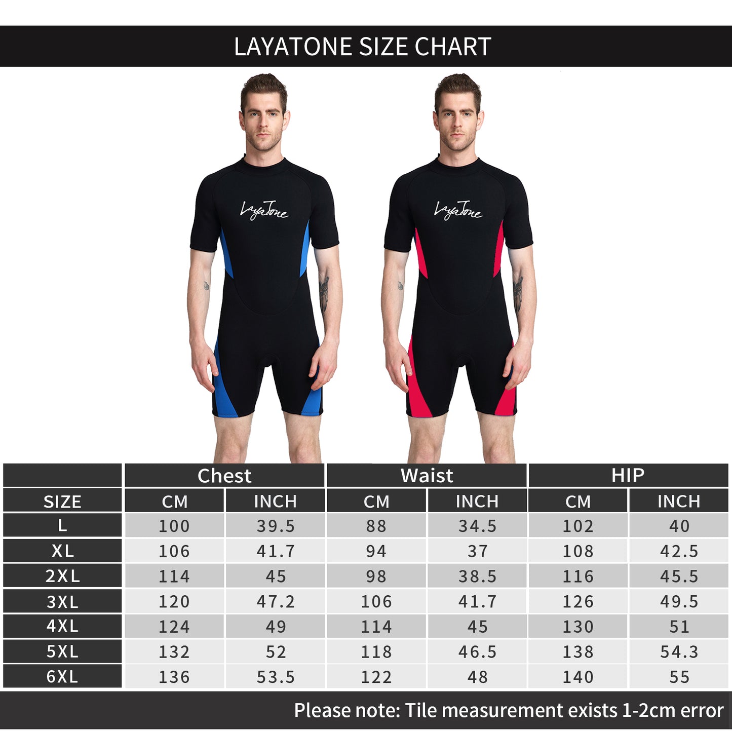 LayaTone Shorty Wetsuit Mens Womens 3mm Neoprene Shorty Wetsuits for Swimming Diving Surfing Freediving Snorkeling