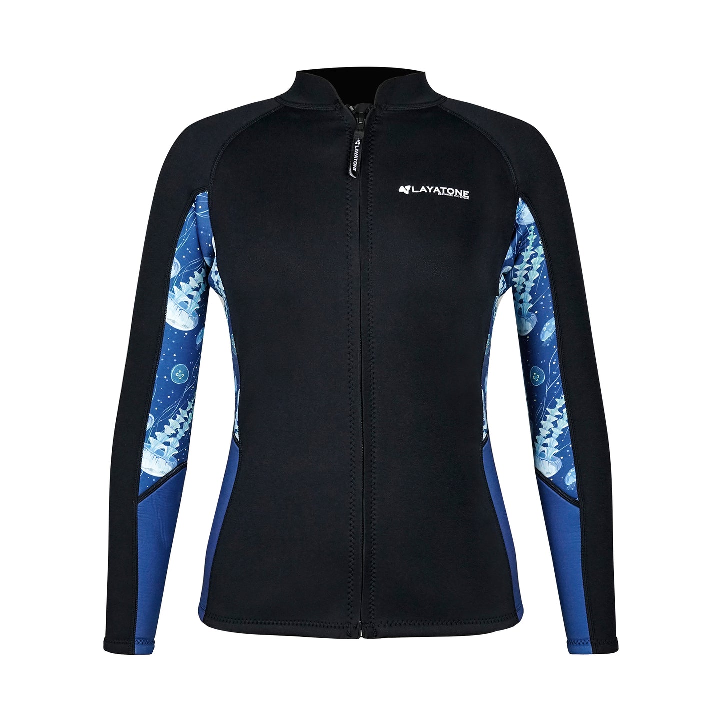 layatone Wetsuit Top Women 3mm Neoprene Wetsuits Jacket,Front Zipper Long Sleeves Diving Suit for Swimming,Snorkeling,Scuba Diving,Surfing